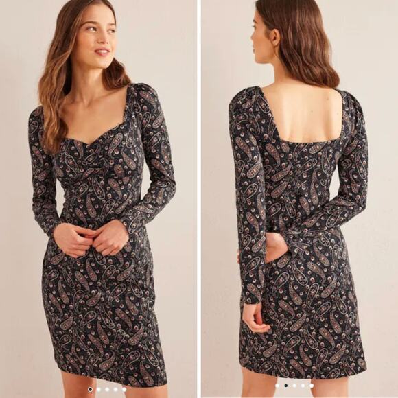 BODEN DRESS 4 FAIRY SWEETHEART JERSEY MINI PAISLEY BLOOM SHORT GRAY ORANGE 4 - Picture 1 of 14